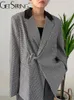 Kvinnors kostymer Kvinnor Blazer Coat Color Matching Splicing Plaz Blazers and Jackets Vintage Plus Size Black Suit Rockar 2023