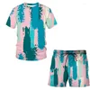 Herrspår 2023 Summer Short Sleeve Suit Mens Graffiti 3D Print T-Shirts Shorts 2pcs Set Men/Women Beach Clothing Sportwear Tops