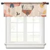 Cortina deserto cactus guitarra boêmio retro pequena janela valance sheer curto quarto decoração de casa cortinas voile