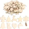 Christmas Decorations Diy Natural Wooden Chip Christmas Tree Hanging Ornaments Pendant Kids Gifts Snowman Shape Xmas Decorations 10 St Dhnqt