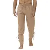 Pantalones para hombres Pantalón pirata Traje vikingo para hombres Renacimiento Medieval Cordón Pantalones cortos Halloween Adulto Cosplay