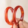 Bangle Red Agate Women Natural Stone Bracelet Healing Gemstone Fine Jewelry Genuine Stripe Bangles Girlfriend Mom Gift