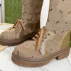 Słynne designerskie luksusowe buty słynne klasyczne jesienne nowe podwójne litera drukowanie rycerz rycerz buty na powierzchni skóry owczej podszewki przeciw slajdów jedyne damskie buty kolanowe