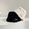 Berets Faux Fur Bucket Hat Winter Plush Warm Hats For Women Lady Thicken Panama Outdoor Fisherman Cap