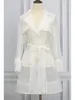カジュアルドレス女性ドレスファッション長袖ビンテージ透明なオルガンザパーティー2023春夏卸売