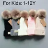 1-12Y Kinderen Winter Hoeden Designer Beanie Emmer Kerstmuts Bobble Gebreide Muts Beanie Hoeden voor Kinderen Skull Caps Letters Ingerichte Hoed 5 Kleuren