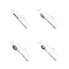 Set di stoviglie Set di stoviglie Set di sierware perlato per 4 cucchiai Coltelli forchette Posate in acciaio inossidabile 18/10 Bistecca martellata Hom Dhag4