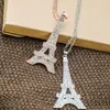 Magic Ikery Zircon Crystal Classic Paris Eiffel Tower Pendent & Necklaces Rose Gold Color Fashion Jewelry for women MKZ1392278b