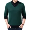 Herensweaters Herensweater V-hals Gebreid Herfst Contrastkleuren Los Lente Voor dagelijks gebruik