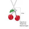 Hanger Kettingen Exquise Zoete Meisje Fruit Kers Ketting Creatieve Dames Zilver Kleur Sleutelbeen Keten Mode Feest Sieraden Cadeau