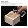 Copas de vino 1 Juego de tazas de sake Copa de Saki de vidrio japonés con caja de madera Té tradicional para el hogar Highball