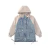 Piumino 2023 Inverno Primavera Ragazze Giacca di jeans Blu con cappello Felpa con cappuccio Moda Streetwear Jean Capispalla per bambini CH156 231016