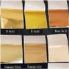 Other Festive & Party Supplies 100 Sheets/Set Imitation Gold Sier Foil Paper Leaf Gilding Diy Art Craft Birthday Party Wedding Cake De Dhnqi