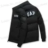 남성용 재킷 2023 겨울 코트 남자 따뜻한 캐주얼 재킷 아래로 가득 찬 지퍼 셔츠 스탠드 칼라 모자 편지 인쇄 파카 T231016