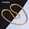 yhamni 새로운 패션 골드 목걸이 스탬프 골드 컬러 6 mm 20 인치 길이의 에드 체인 목걸이 골드 파인 보석 Nx1843257