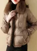 Frauen Jacken Fitaylor Winter Frauen Echtpelz Kragen 90 Weiße Ente Unten Jacke Damen Warme Puffer Mantel Weibliche Vintage Taste dicke Parkas 231016