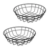 Dinnerware Sets 2 Pcs Chips Snack Basket Creative Storage Black Fruit Bowl Platter Iron Dessert Hollow Design El Pizza Trays