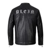 Plein Bear Winter Autumn Men Coat Jacket Slim Faux Leather Motorcykel PU FAUR JACKETS Långärmad ytterkläder Rockar 841620