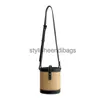 Cross Body Straw Woven Tote Bucket Bag Pu Canvas Crossbody Bag For Handbag High-End Shoulder Bagstylisheendibags