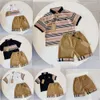 Roupas criança terno bebê camiseta polo crianças designer de luxo topo verão menina menino roupas shorts manga camiseta com letras 100cm 140cm