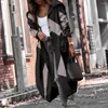 Women's Jackets Streetwear Stylish Color Block Autumn Coat Midi Length Lady Loose For Shopping