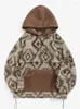 Women's Hoodies ZAFUL Ethnic Style Tribal Geo Aztec Printed Quarter Zip Wool Blend Raglan Sleeve Loose Pullover Hoodie 511181001