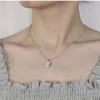 Pendanthalsband Rose Gold Color Shell Blue Zircon Star Air Temperament Necklace Jewelry Gift XSLXL325