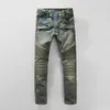 Jeans da motociclista strappati da uomo Moda Hip Hop Skinny Azzurro West Designer Brand Streetwear Swag Pants292q