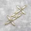 Pendentif Colliers 10pcs en gros soudé croix jésus chrétien bijoux faits à la main couleur or à facettes clair cristal de verre PM30105