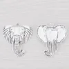 Hänghalsband 3 x tibetansk silverpläterad stor elefanthuvud charms hängsmycken för diy halsband smycken gör fynd tillbehör 55x48mm