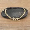 Link Pulseiras AIBEF Mãe Pai Filha Pet Família Bangle Handmade Beads Pulseira Ajustável Banhado A Ouro Zircão Mulheres Jóias Dia das Mães