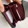 Bolsa de moedas xadrez para mulheres, carteira de couro de luxo com zíper, carteira de couro genuíno, caviar, cartão de crédito, porta-passaporte