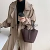 Totes Autumn and Winter Women's Bag Suede Handbag Handbag Large Capacity Suede Bucket Bag forstylisheendibags