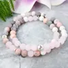 MG1092 Nouveau Design Bracelet de Perles Mala Ensemble pour Femmes Boho Double Wrap Bracelet Rose Quartz Lave Énergie Bracelet 6 mm Perlé Lay193x