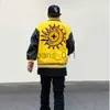 Men's Jackets Embroidered Bomber Jacket Men's and Women's Sun Letter Floor Loose Casual Patch Work Coat Unisex Street University Baseball Coat x1016