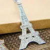 Magic Ikery cyrkon Crystal Classic Paris Eiffel Tower wiszące naszyjniki różowe złoto Kolor mody biżuteria dla kobiet MKZ1392278B