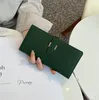 Werkseitig Großhandel Ladies Umhängetasche 13 Farben Elegante Feste farbige Leder Brieftasche bonbonfarbene geprägte Litschee Muster Frauen Langes Brieftasche Falten Kurzabrechnung 6905#