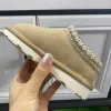 Austrália Crianças Criança Tasman II Chinelos Tazz Sapatos de Bebê Pele de Castanha Slides Pele de Carneiro Shearling Clássico Ultra Mini Bota Mules de Inverno YI5532