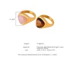 European and American stainless steel natural powder stone natural tiger's eye stone cut triangle ring female casting fashion temperament commute