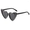 Sunglasses YOOSKE Fashion Diamond Women Retro Heart Shaped Sunglass Ladies Love Peach Frame Sun Glasses Vintage