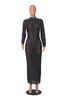 Sexy Hallow Out Dress Women Fashion Long Sleeve Bodycon Pencil Dresses Club Wear Free Ship