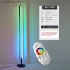 Lampadaires Lampadaire LED atmosphère Rgb lampe sur pied télécommande colorée pour salon décor intérieur chambre moderne minimaliste Alexa lumière Q231016