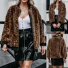 Giacche da donna invernali per le donne Abiti taglie forti Velluto con stampa leopardata Top a maniche lunghe Cappotto più spesso