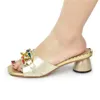 Dress Shoes Luxery Women Metal Chain Closed Toe Heels Italian Wedding Decorated With Rhinestone Ladies And Sandals