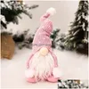 Christmas Decorations Forest Man White Beard Faceless Doll Knitted Hat Sitting Decoration Drop Delivery Home Garden Festive Party Sup Dh4Qk