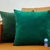 Poduszka zielona poduszki aksamitne luksusowa sofa dekoracyjna funda cojin 45 45 cm s Cover Decor salon home almofadas nowoczesny