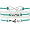 Bracelets de charme Danseur Ballet Chaussures Coeur Infini Amour Bijoux Faits À La Main Femmes Hommes Cadeau Drop319l