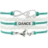 Charm Bracelets Dance Dancer Ballet Shoes Heart Infinity Love Handmade Jewelry Women Men Gift Drop319l