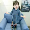 Robes de fille coréenne bébé filles princesse denim robe enfants volants col à manches longues petits enfants mignon décontracté une pièce vêtements B230