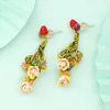 Hengsteohrringe Himbeerfruchtschmuck Designer Original ohne Ohrlöcher Clip kleiner Frühlings- und Sommerfrische Beere